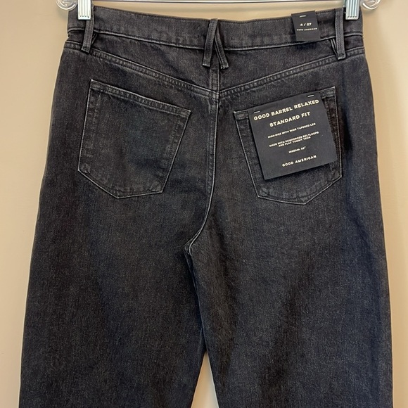 NWT Good American Good Barrel Jeans in Black size 4/27 - Picture 6 of 13